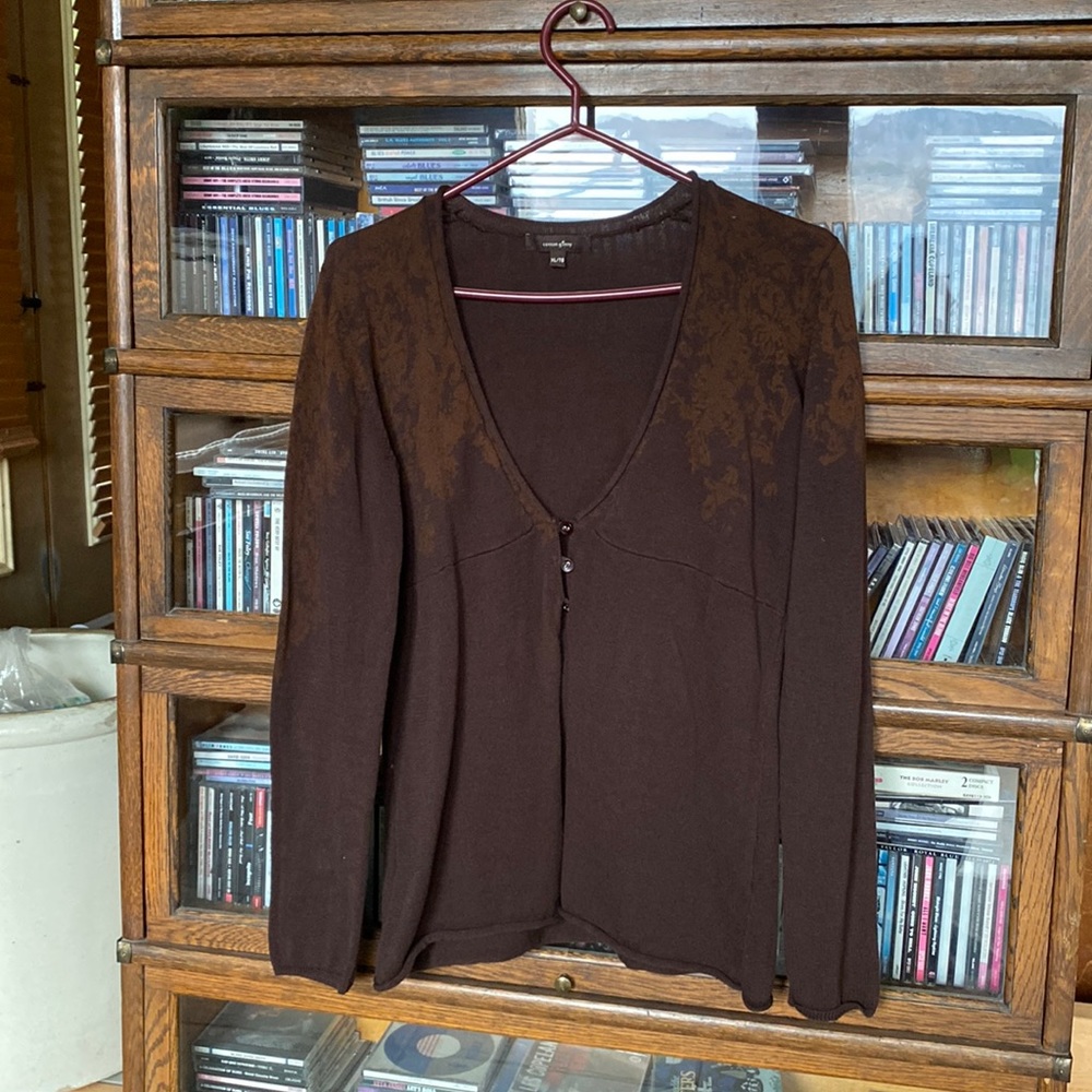 Vintage Cotton Ginny Patterned Cardigan Size Large